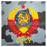 Футболка с вышивкой на груди СССР (герб), сер. КМФ
