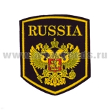 Шеврон пластизолевый Russia (5-уг. с гербом) черн.