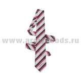 Галстук-самовяз форменный РЖД (для высшего состава) светло-серый с красными и черными полосками