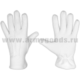 Перчатки парадные х/б белые (байка)