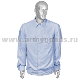 Рубашка мужская (дл.рук.) бледно-голубая Полиция c липучками для шевронов