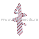 Галстук-самовяз форменный РЖД (для среднего состава) светло-серый с красными и серыми полосками