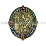 Значок мет. Пограничные войска Граница на замке (100 лет) овал ( золото/серебро)