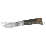 Нож Тигр (рукоятка - дерево, клинок - полировка) с гравировкой (надпись+ рисунок) 24 см