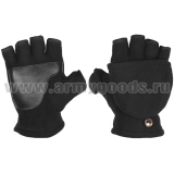 Рукавицы-перчатки с обрез. пальцами (флисовые двойные) пуговица/липучка (по наличиию на складе) черные