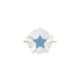 Звезда на погоны мет. 14 мм (серебряная с голубой эмалью)