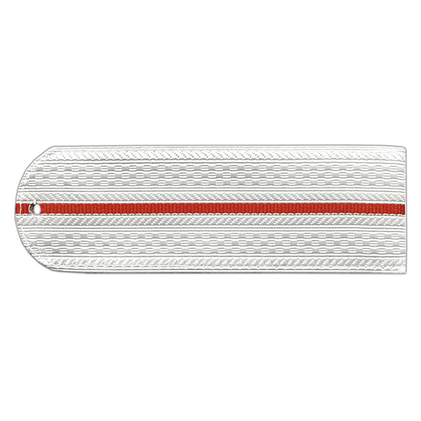 Погоны белые (1 красн. пр) без канта (Полиция на белую рубашку) нов/обр (на пластике)