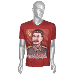 Футболка с рис краской Наше дело правое! Победа будет за нами! (И.В. Сталин) красная (может отсутствовать надпись на спине)