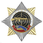 Значок мет. Орден-звезда Снайпер (голубой берет)