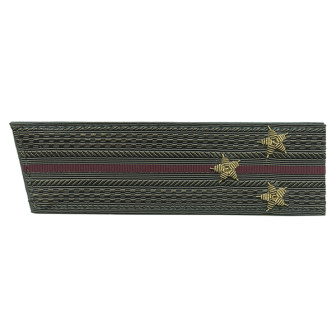 Погоны ВВ оливк. с 1 крапов. просв., вышит. канителью (ст. лейтенант) со скосом