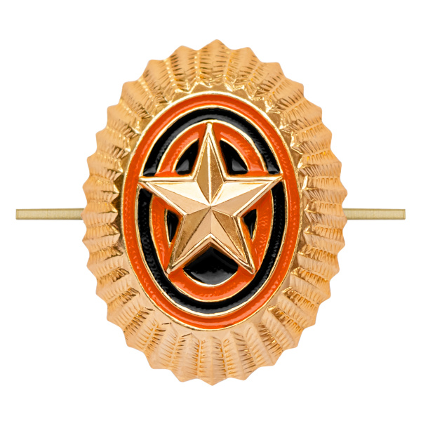 Кокарда мет. РА мал. зол. ТУ 1994 г (36 х 27 мм) с хранения