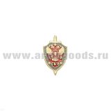 Значок мет. ФСБ РФ (щит и меч) h=2.2 миниатюрн. (цветн), на пимсе