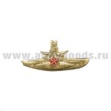 Значок мет. Командир ПЛ (мал., со звездой, зол.) на пимсе