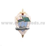 Значок мет. ВЧК КГБ Айсберг (щит и меч с накл. кораблем) гор. эм.