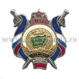 Значок мет. Ветеран Афганской войны (ветеран) с син. лентой
