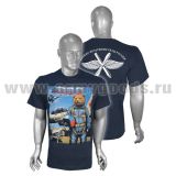 Футболка с рисунком краской ВВС России (медведь) темно-синяя