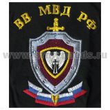 Футболка с вышивкой на груди ВВ МВД РФ (сокол) черн.
