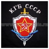 Футболка с вышивкой на груди КГБ СССР, черная