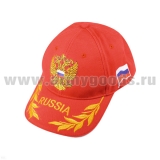 Бейсболка супервышивка Russia с орлом красная