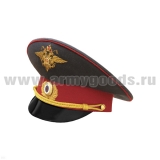 Фуражка "ручная вышивка" канитель (3% золото) Милиция офицерская серая с красным кантом