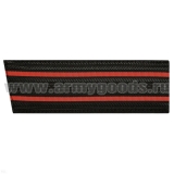 Погоны черные 2 красн. пр. (со скосом) 15,5 см