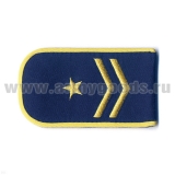 Погоны РЖД вышит. шелк. синие (2 лычки 1 звезда)