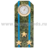 Часы сувенирные настольные (камень змеевик зеленый) Погон Полковник ВДВ