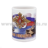 Кружка фарф. (0,3 л) МП (орел ВМФ на фоне флагов и кораблей)