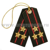 Брелок вышитый Погончики ВС оливковые (полковник)