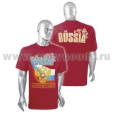 Футболка с рисунком краской Россия вперед! National Team Russia (с орлом РФ) красная