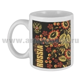Кружка фарф. (0,3 л) National Team Russia (цветочный орнамент)