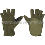 Рукавицы-перчатки с обрез. пальцами (флисовые одинарные) оливковые