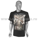 Футболка с рис краской (3D) Рыцарские доспехи (черная)