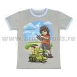 Футболка с рис краской детская Спасибо за Победу! (мальчик-танкист) цвет по наличию на складе