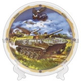 Тарелка сувенирная За ВДВ! (танк) (в компл. с наст. подстав) d=19,5 см