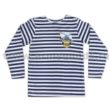 Тельняшка лет. синяя с вышивкой на груди ВМФ (корабль) детская