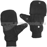 Рукавицы-перчатки с обрез. пальцами (А-109) флисовые черные