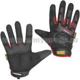 Перчатки тактические Mechanix Wear M-Pact с накладками из термопластичной резины черные с красными вставками