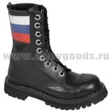 Ботинки в/б Ranger (лето, кожа, шнуровка + молния) с флагом РФ