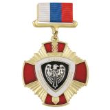 Медаль ВВ России (красный крест, на планке - лента РФ) сокол