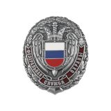 Значок мет. ФСО (овал, мельхиор, хол.эм.) на закрутке