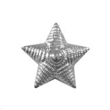 Звезда на погоны пласт. 20 мм (рифленая) серебр.