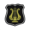 Шеврон пласт Военно-оркестровая служба ВС (черный с белым кантом) щит