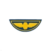 Нашивка пластизол. Техзнак РЖД (птичка) син.