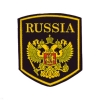 Шеврон пластизолевый Russia (5-уг. с гербом) черн.