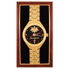 Часы подарочные вышитые на бархате в багетной рамке 25х45 см (Командирские ВМФ)
