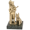 Статуэтка (литье бронза, камень змеевик) Пограничник с собакой