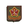 Шеврон пластизолевый Западный ВО (оливковый фон) красный кант (на липучке)