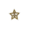 Звезда ВМФ адмиральская на рукав канит. (золото 3%) белый фон