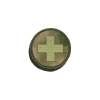 Нашивка вышит. на медицинскую сумку (крест) фон - "мох" (A-TACS FG) кругл. d-70 мм (на липучке)